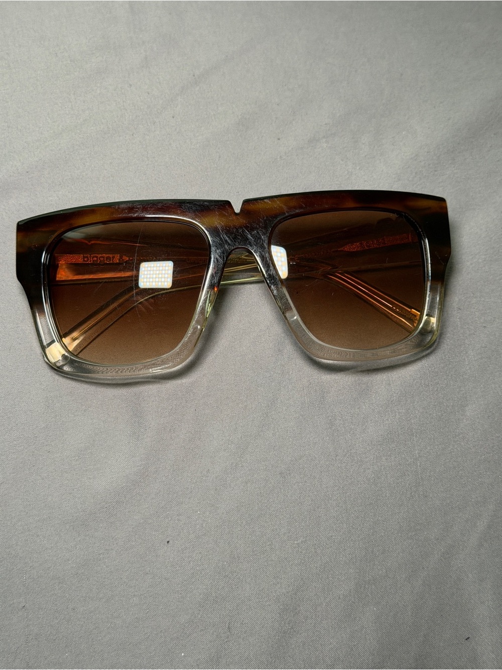 Pared Square Oversized Gradient Brown Women's Sunglasses